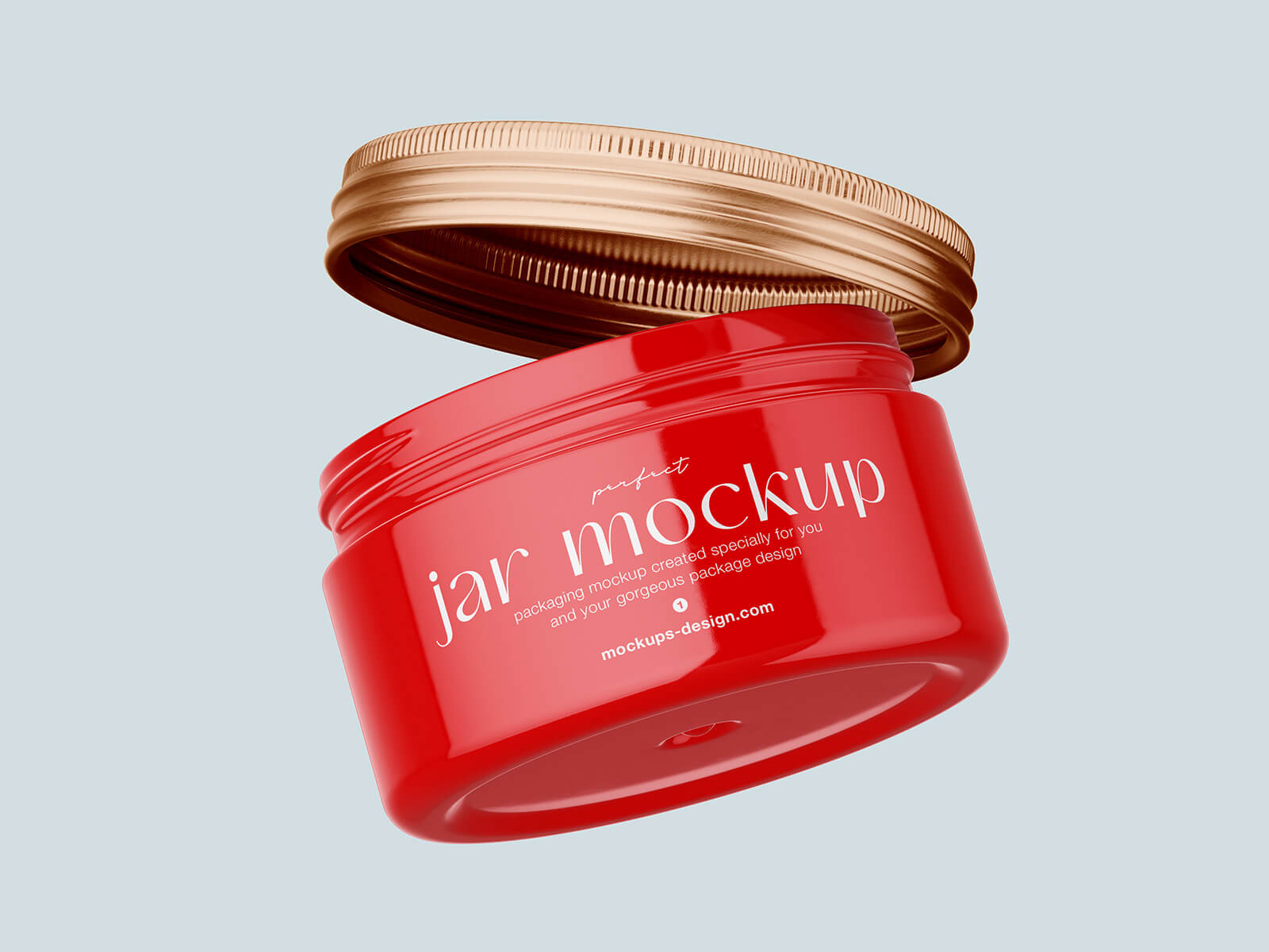 Free Glossy Cosmetic Jar With Metallic Lid Mockup PSD