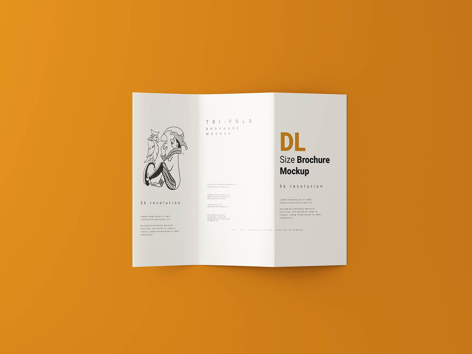 Free DL Three Fold Brochure Mockup PSD