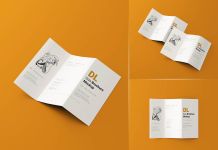 Free DL Three Fold Brochure Mockup PSD