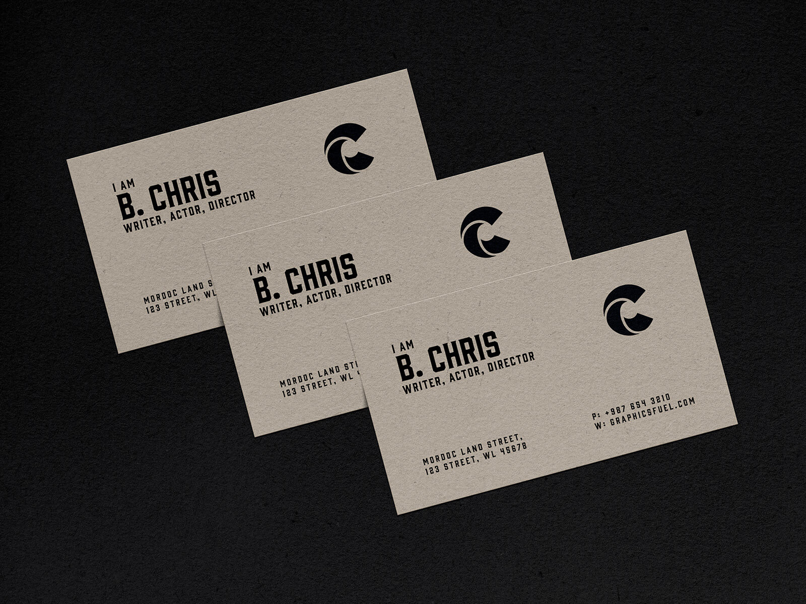 Free Scattered Business Card Mockup PSD