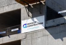 Free Under Construction Building Banner Mockup PSD