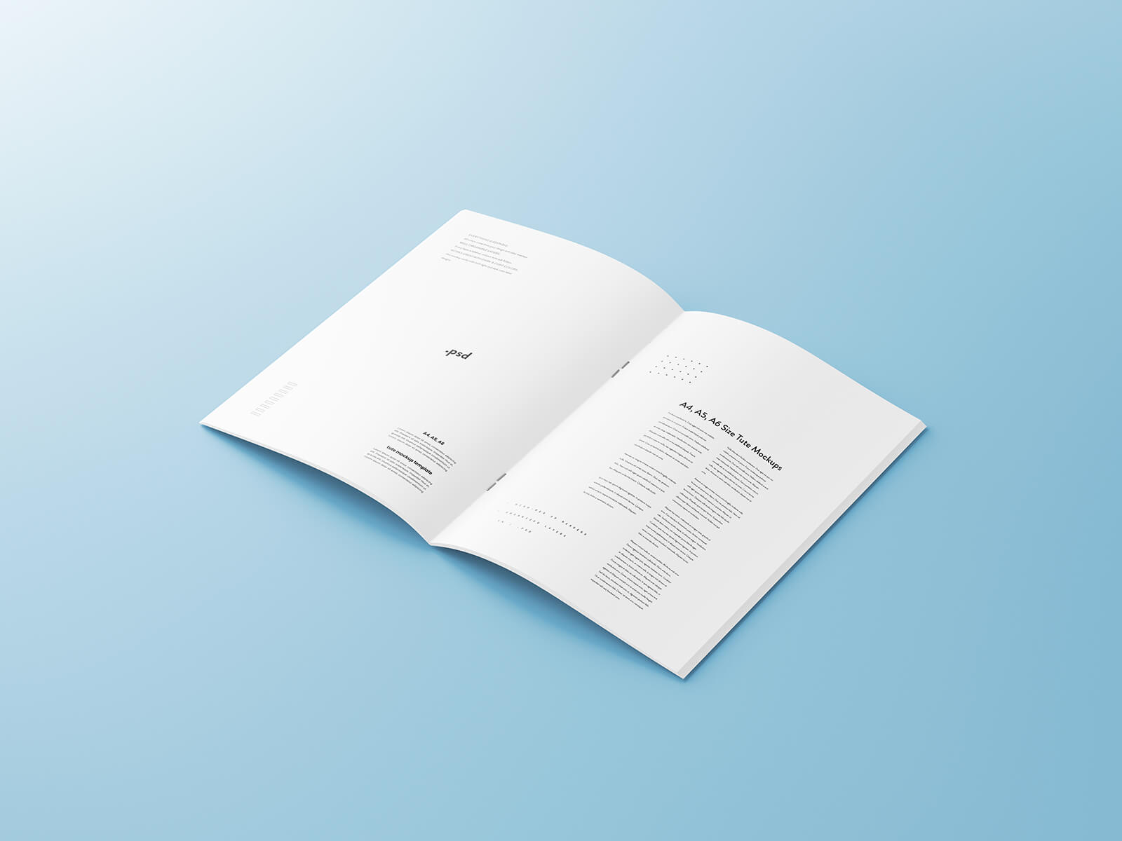 Free Center Pin Multipage Brochure Mockup PSD