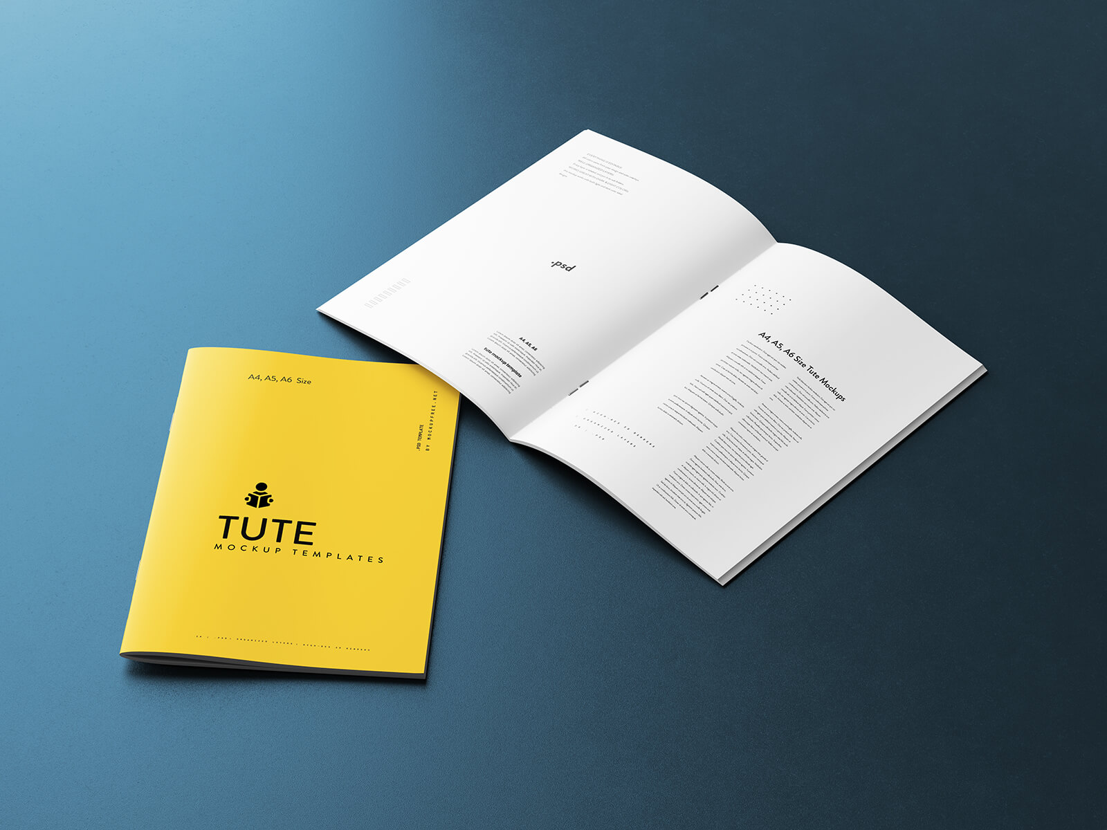 Free Center Pin Multipage Brochure Mockup PSD