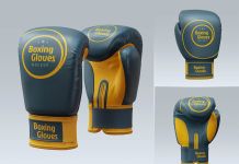 3 Free Boxing Gloves Mockup PSD