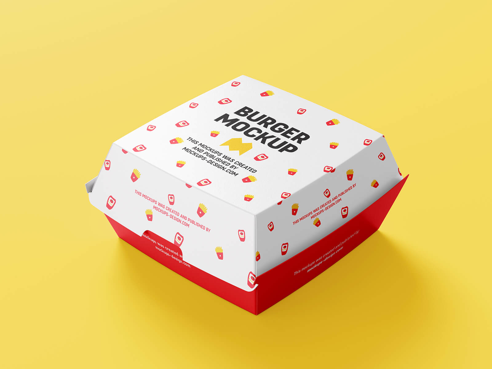 Free Burger Packaging Box Mockup PSD