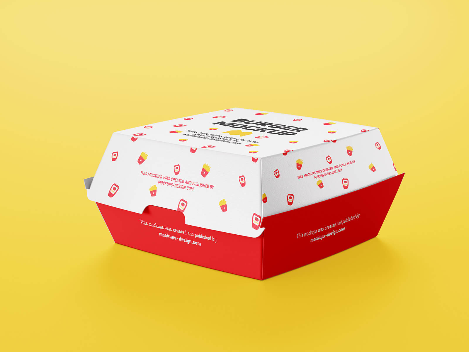 Free Burger Packaging Box Mockup PSD