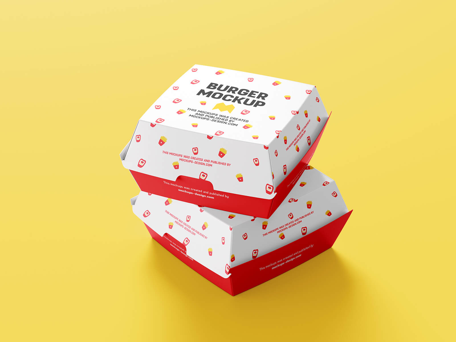 Free Burger Packaging Box Mockup PSD