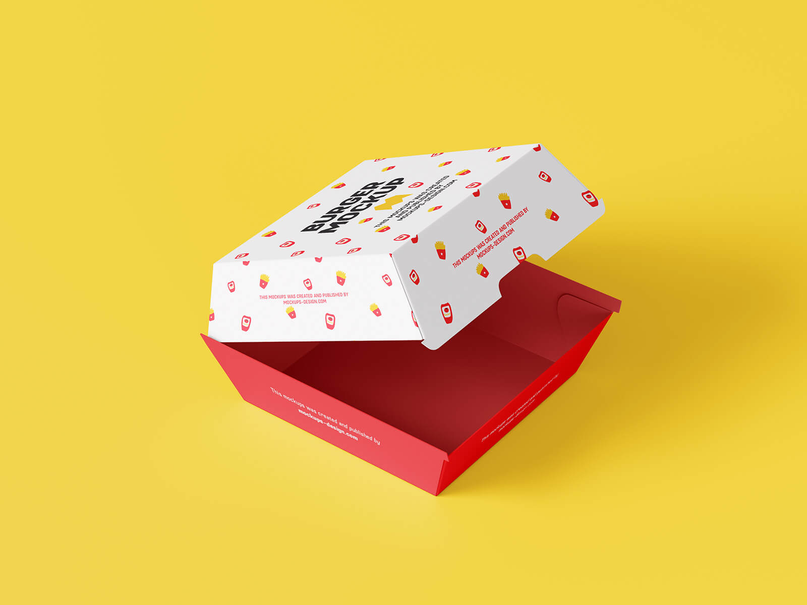 Free Burger Packaging Box Mockup PSD