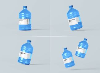 Free Big Water Bottle Canister Mockup PSD Files