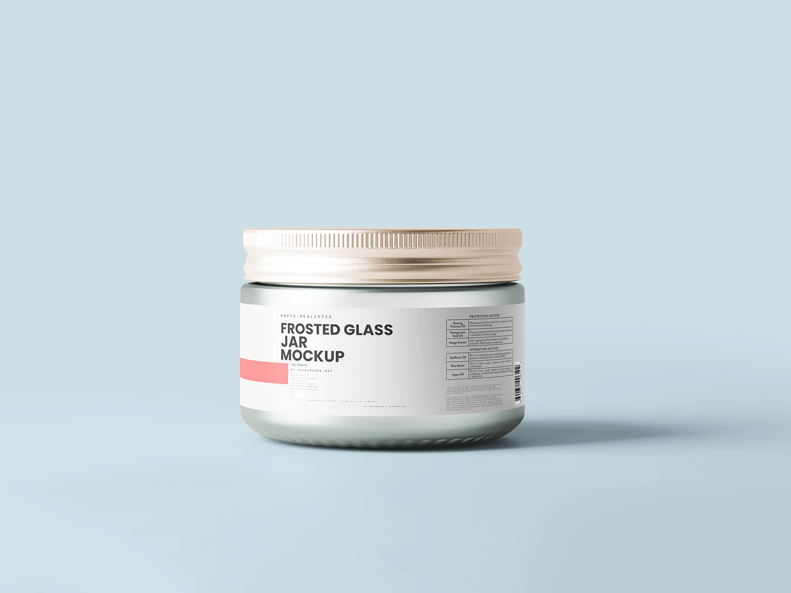 Free Cosmetic Frosted Glass Jar Mockup PSD