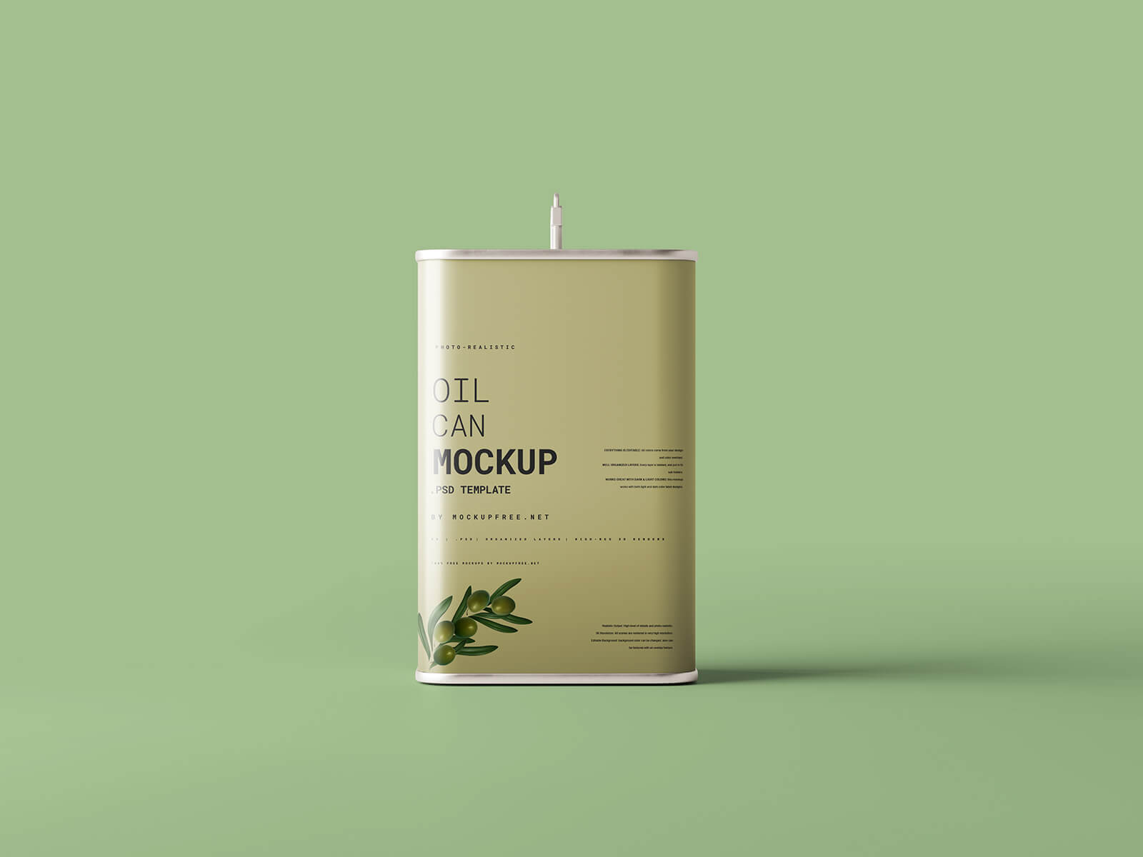 Free Rectangular Cooking Oil Tin Can Mockup PSD