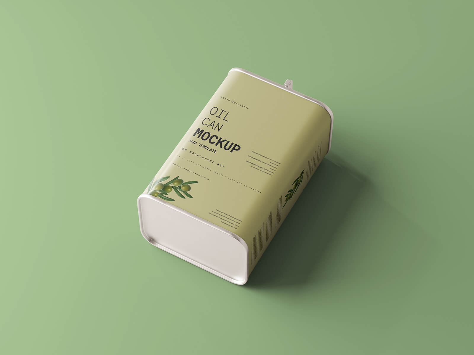 Free Rectangular Cooking Oil Tin Can Mockup PSD