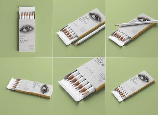 Free Lead Pencil Box Packaging Mockup PSD