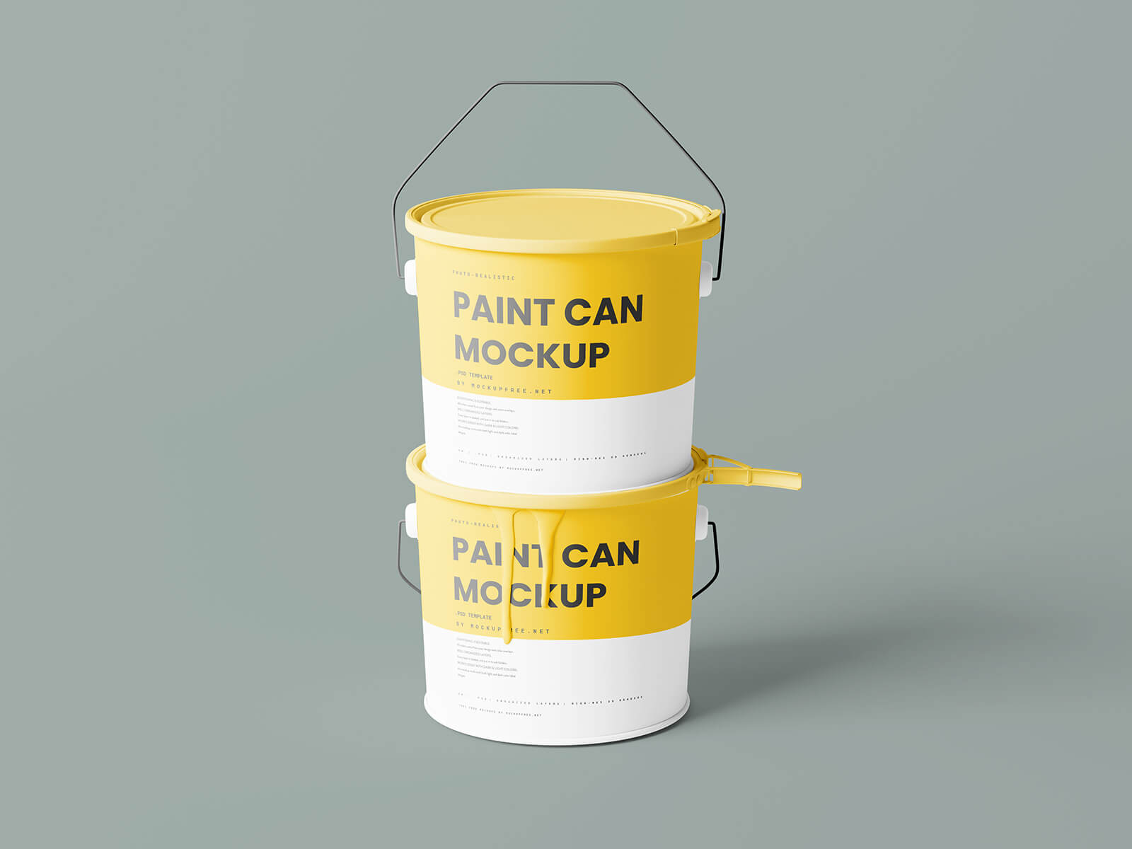 Free Dripping Paint Bucket Mockup PSD