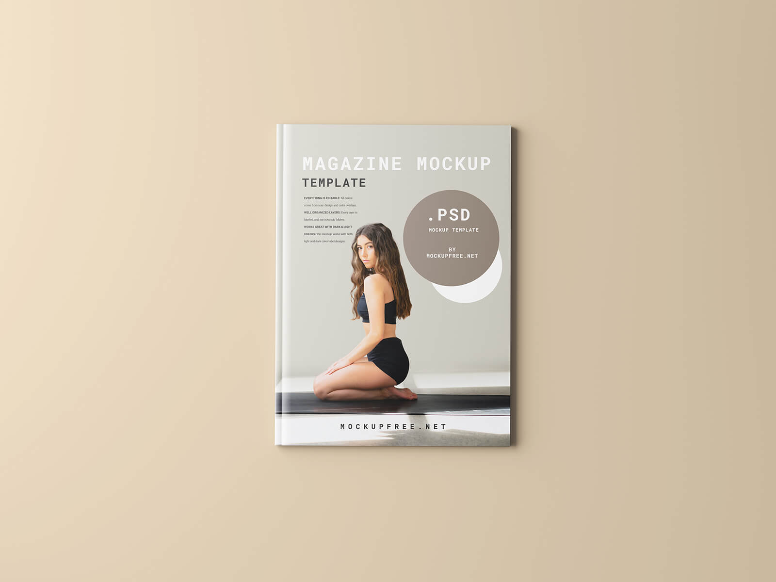 Free A4 US Letter Size Magazine Cover Mockup PSD