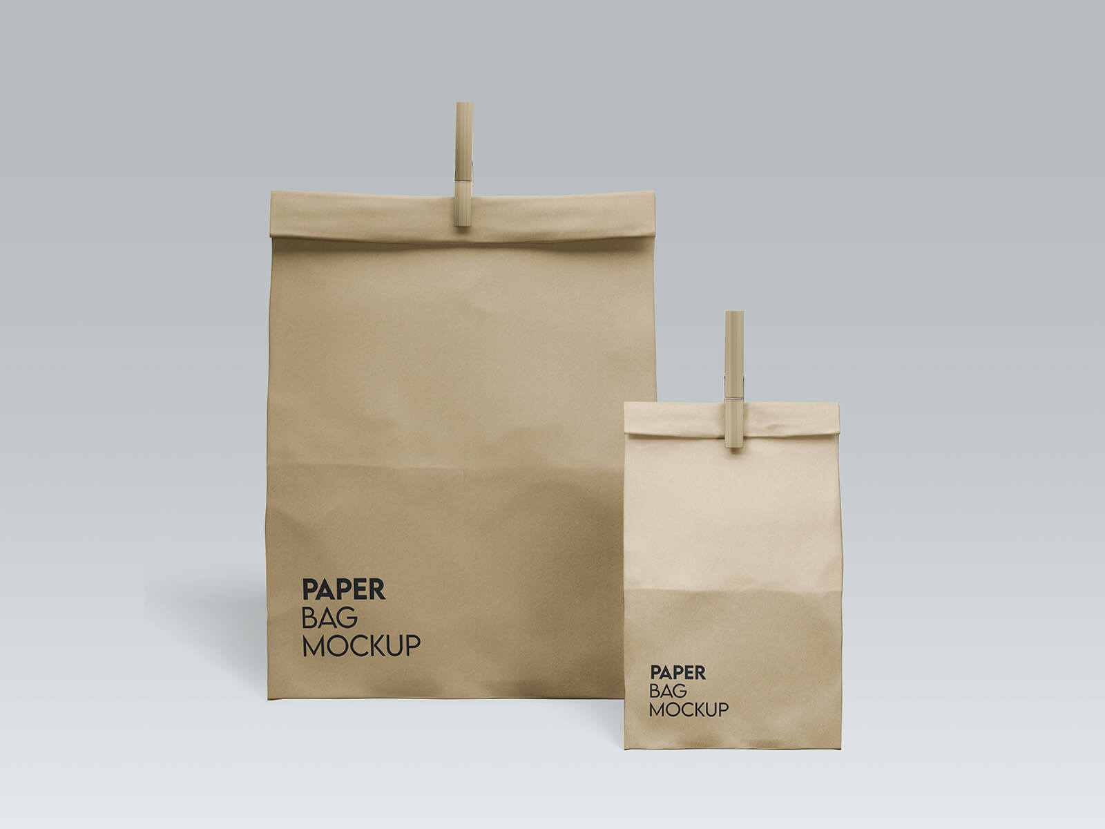 Free Disposable Brown Paper Bag Mockup PSD