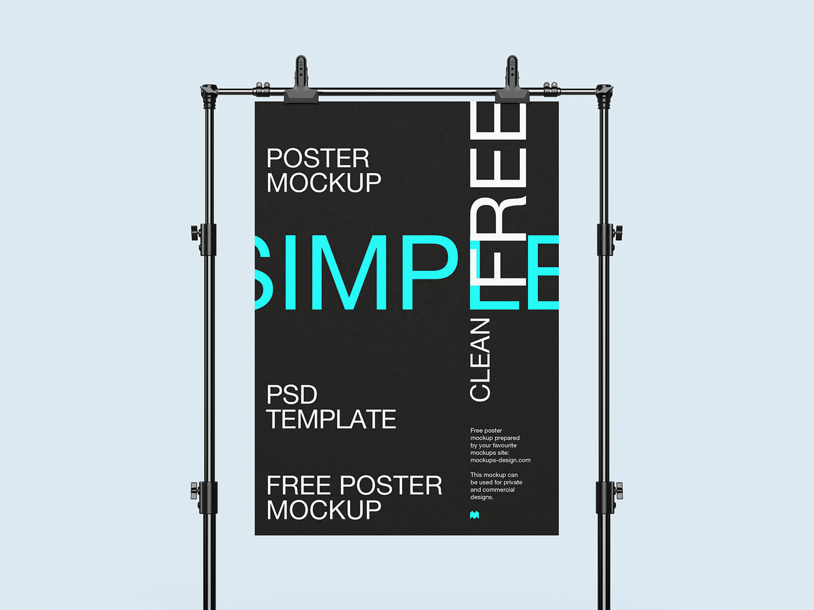 Free Poster On Tripod Mockup PSD