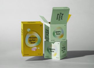 Free Product Boxes Packaging Mockup PSD