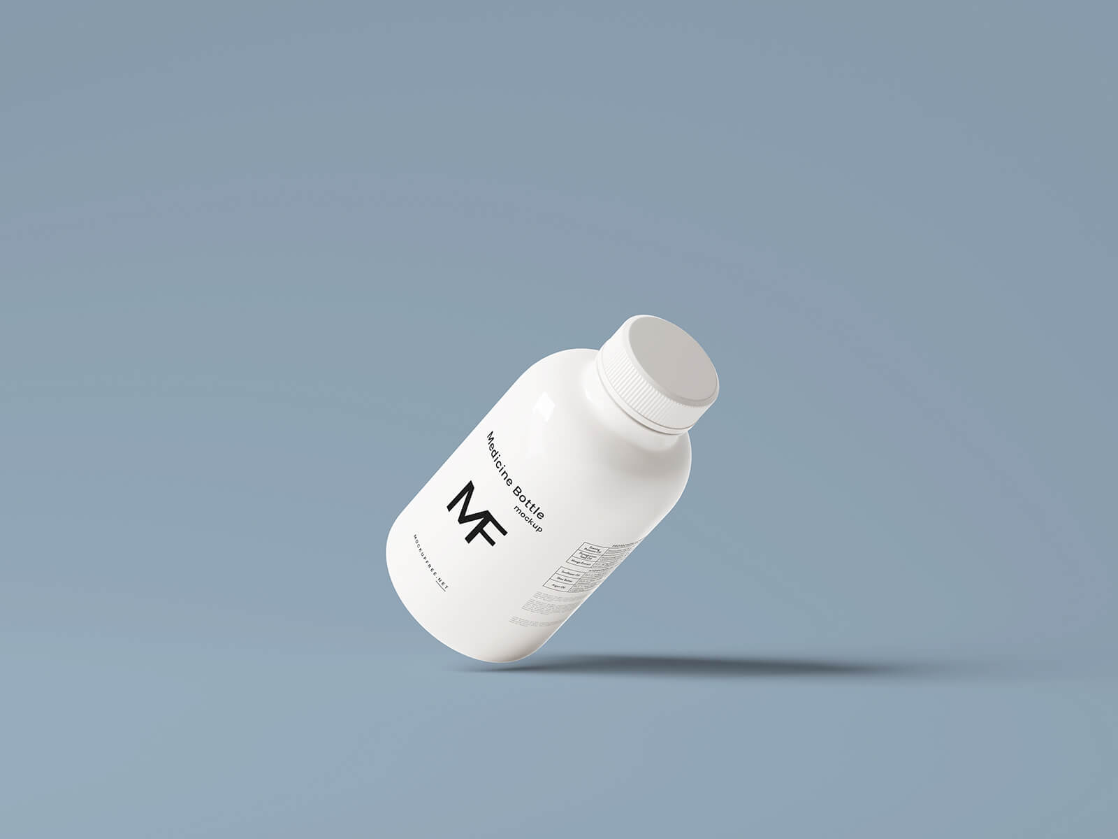 Free Plastic Supplements Pills Medicine Bottle Mockup PSD