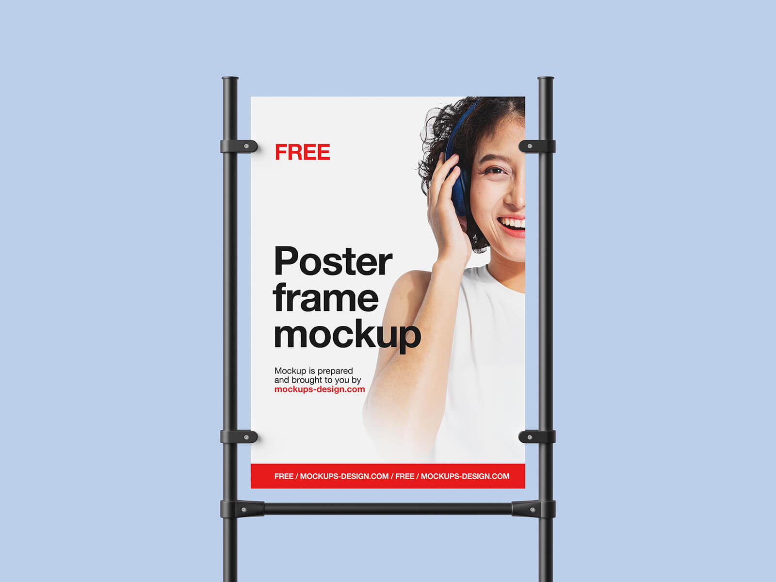 Free Poster Frame Stand Mockup PSD