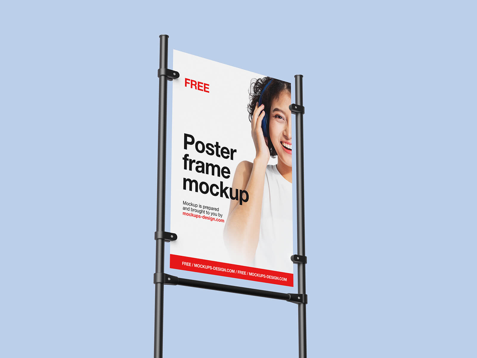 Free Poster Frame Stand Mockup PSD