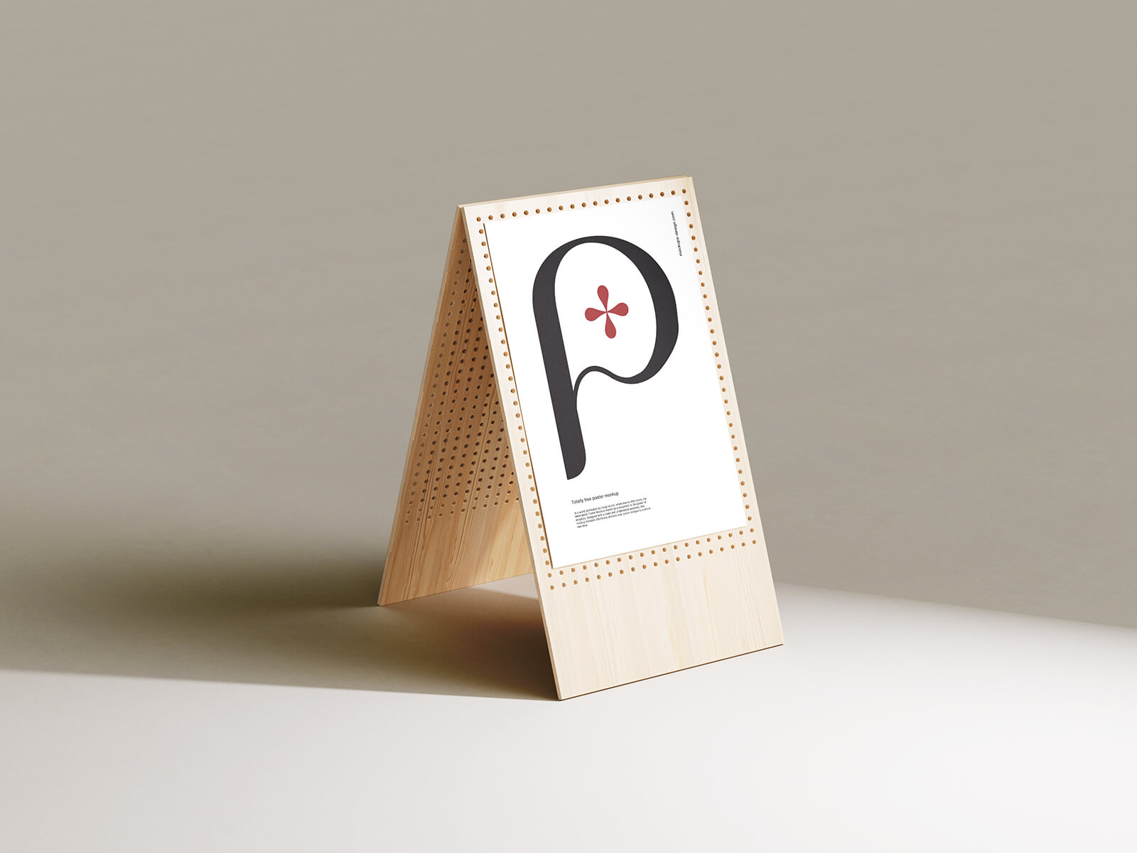 Free Beautiful Wooden A-Stand Poster Mockup PSD