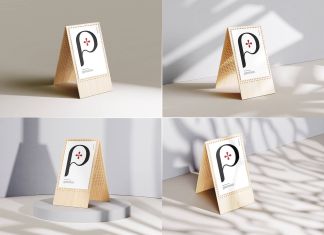 Free Beautiful Wooden A-Stand Poster Mockup PSD