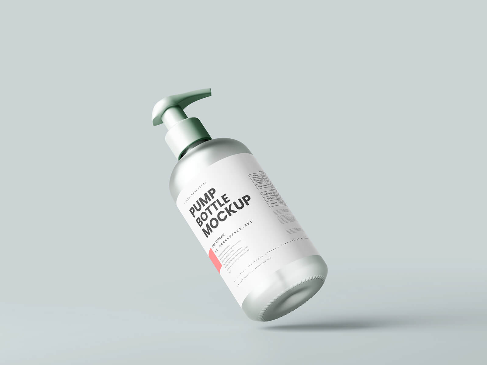  Free Frosted Glass Pump Bottle Mockup PSD