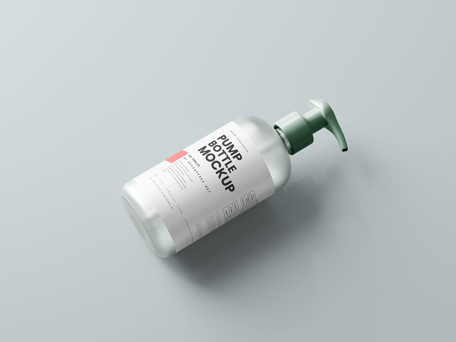  Free Frosted Glass Pump Bottle Mockup PSD