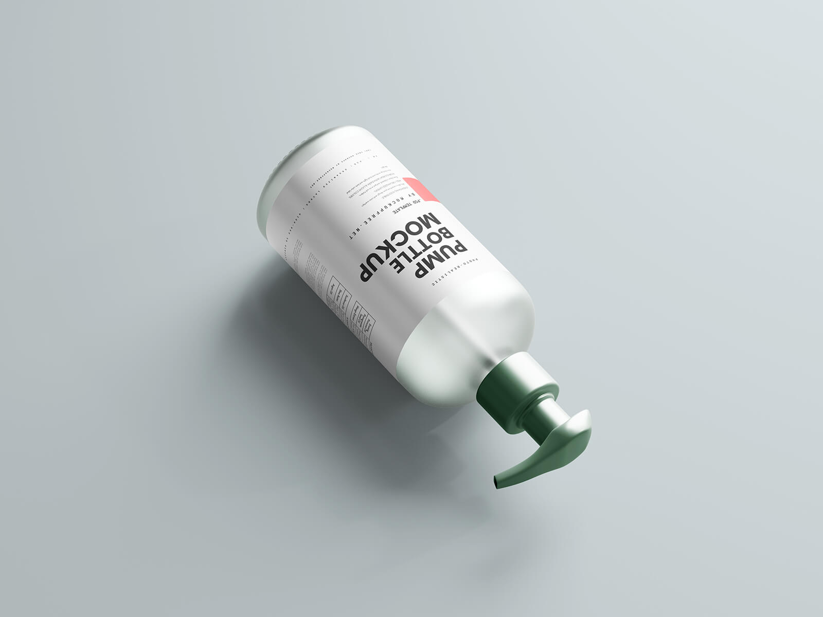  Free Frosted Glass Pump Bottle Mockup PSD