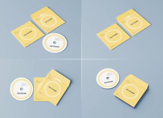 Free Paper CD Cover & Disc Mockup PSD