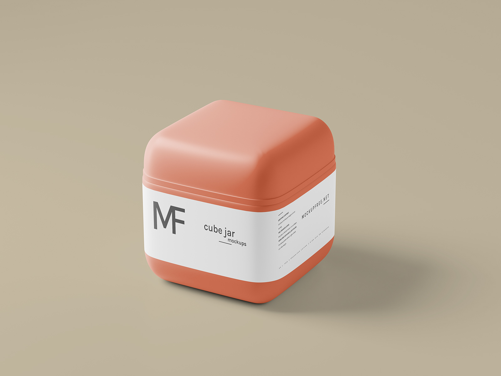 Free Cube Cosmetic Jar Mockup PSD