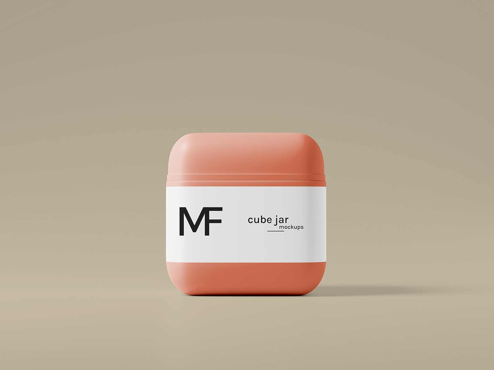 Free Cube Cosmetic Jar Mockup PSD