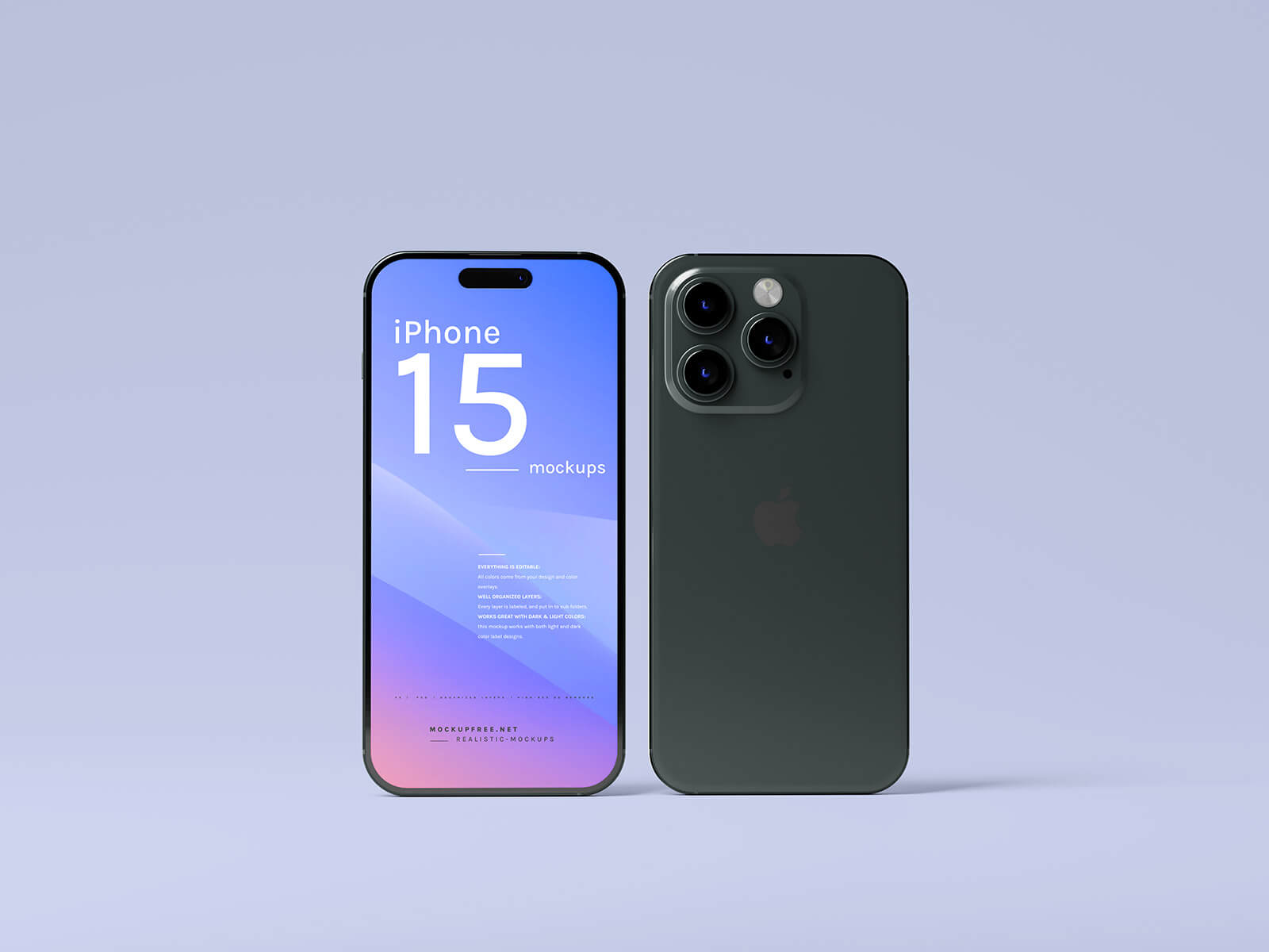 Free iPhone 15 Pro & Pro Max Mockup PSD