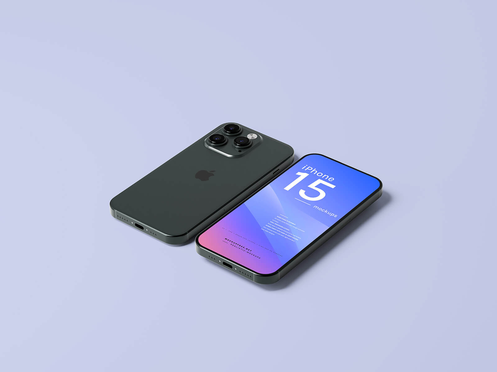 Free iPhone 15 Pro & Pro Max Mockup PSD