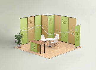 Free Backdrop Exhibition Booth Mockup PSD