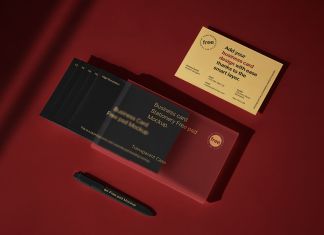 Free Business Card With Transparent Case Mockup PSD