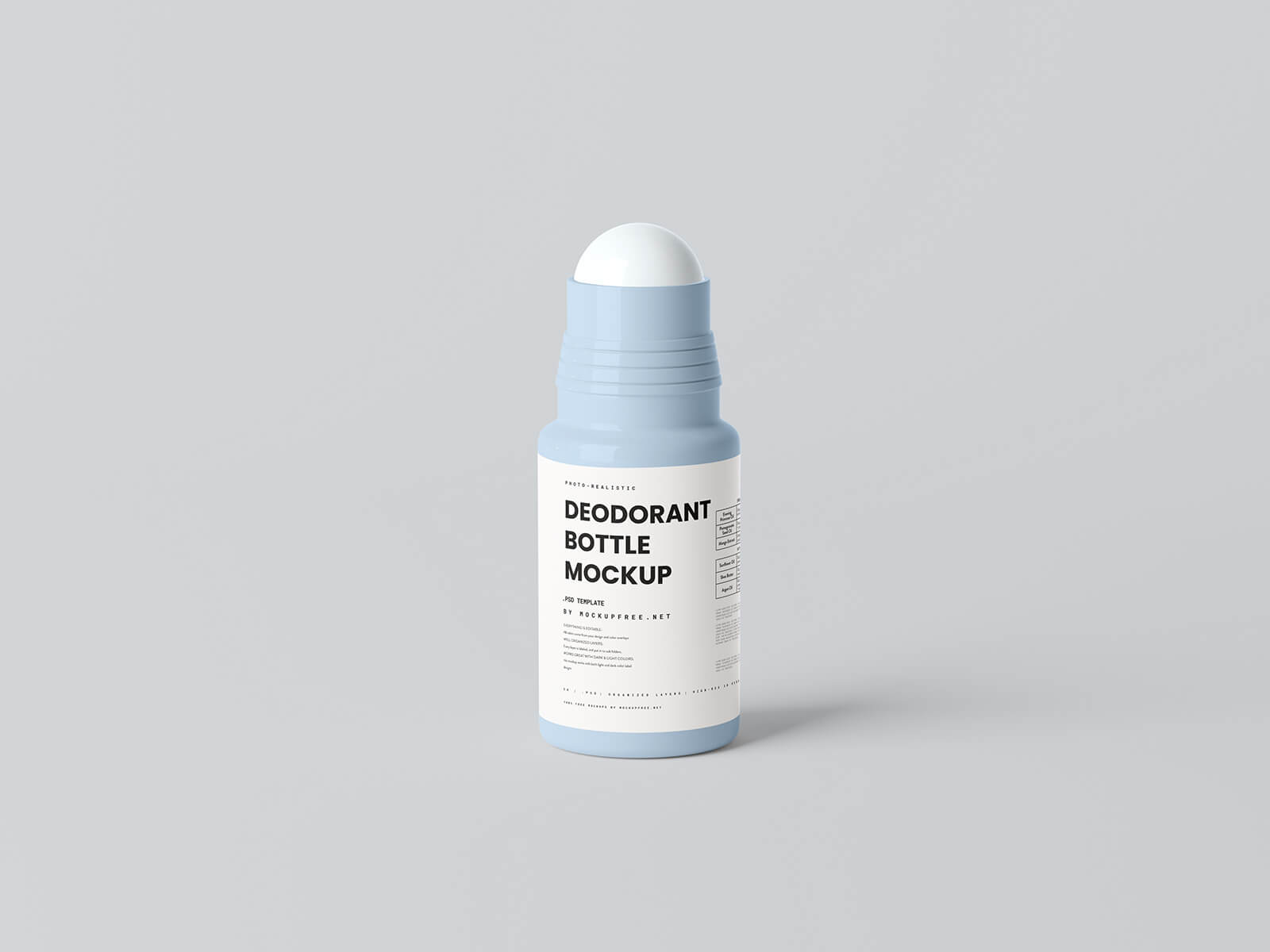 Free Deodorant Moisturizer Rolling Ball Bottle Mockup PSD