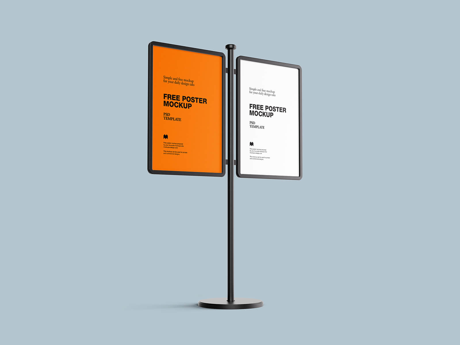 Free Double Poster Stand Mockup PSD Set