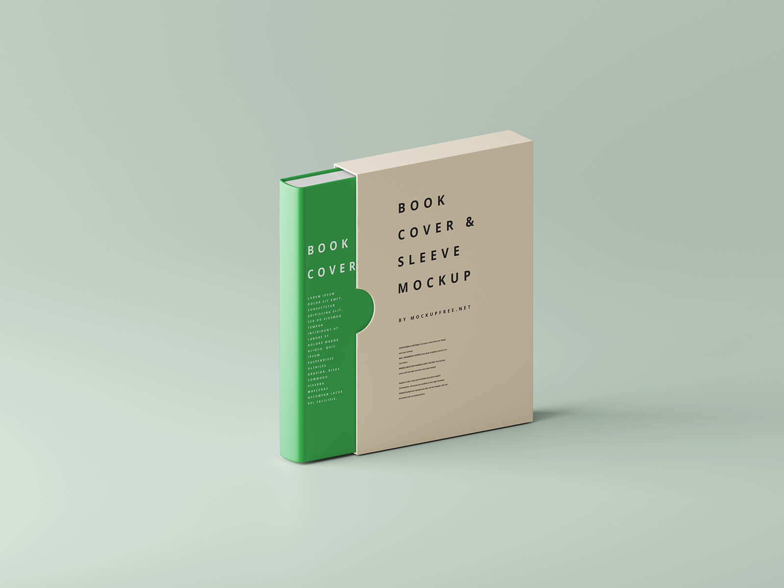 Free Hard Cover Book Cover & Sleeve Mockup PSD
