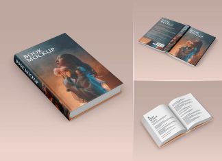 Free Hardcover Opened & Title Book Mockup PSD Set