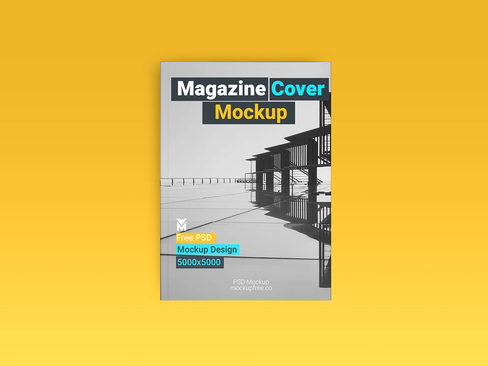 Free Magazine Cover Mockup PSD