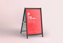 Free Outdoor A-Frame Mockup PSD
