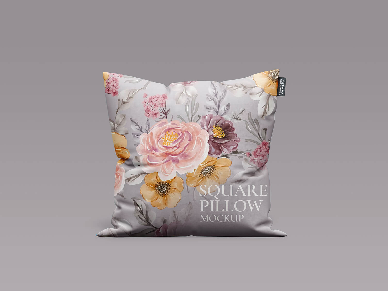 Free Square Cushion Pillow Mockup PSD