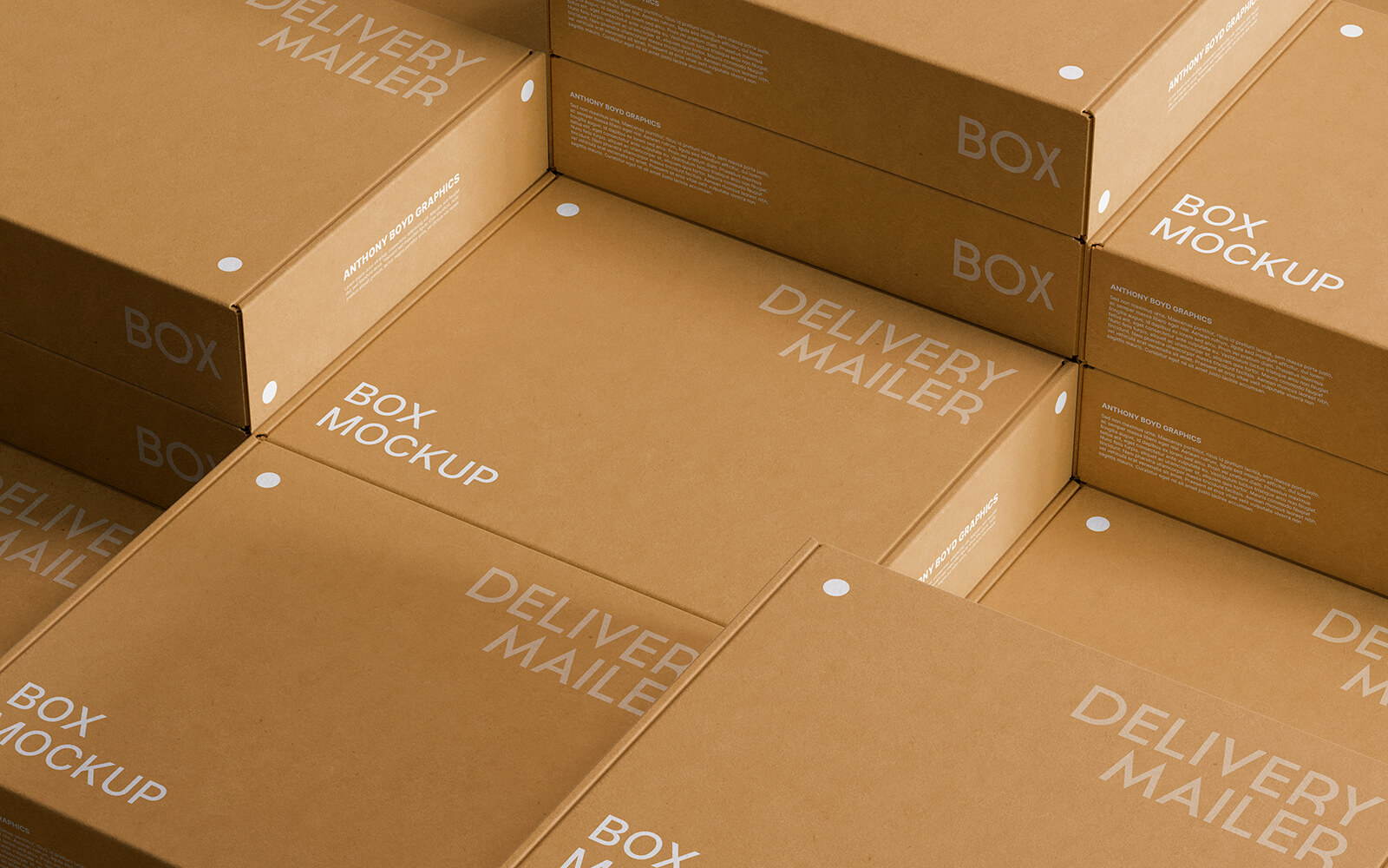 Free Stacked Delivery Mailer Boxes Mockup PSD