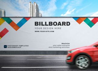 Free Street Wall Billboard Mockup PSD