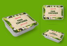 Free Takeaway Food Delivery Container Mockup PSD