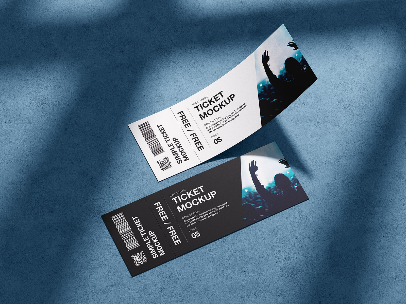 Free Concert Tickets Mockup PSD