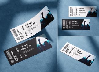 Free Concert Tickets Mockup PSD