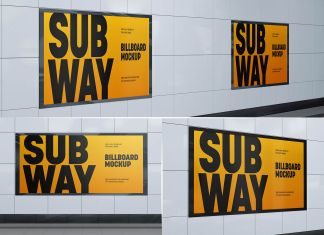 Free Subway Billboard Mockup PSD